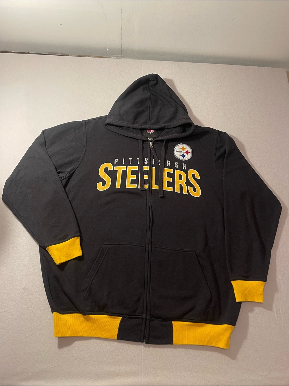 NFL Pittsburgh Steelers Black and Gold Full-Zip Hoodie Jacket